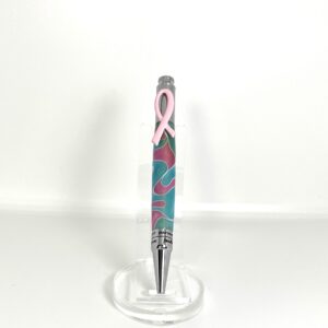 Pink & Teal Swirl Breast Cancer Pen