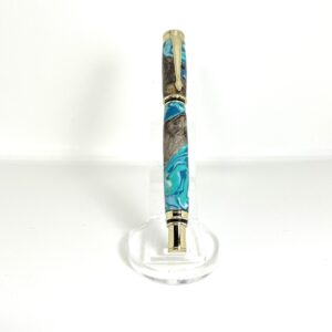 Executive Fountain Pen - Buckeye Burl Wood & Resin Hybrid